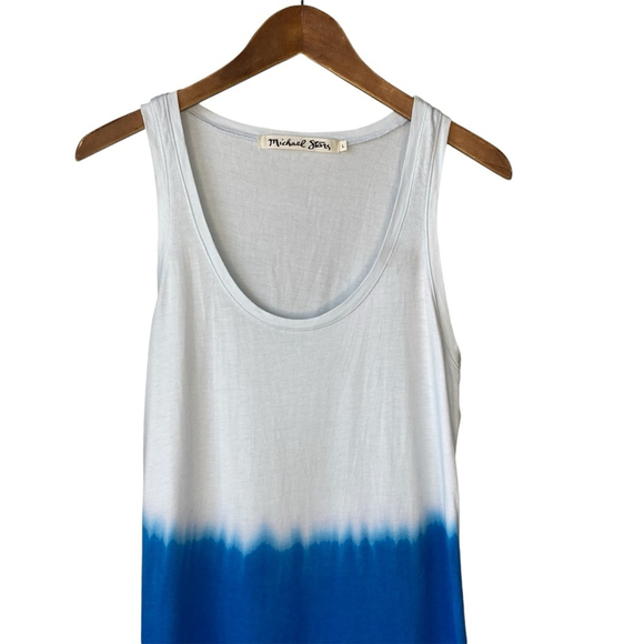 Michael Stars LARGE Blue Ombre Tie Dye Sleeveless Tank Ultra Maxi Long Dress - Picture 7 of 11